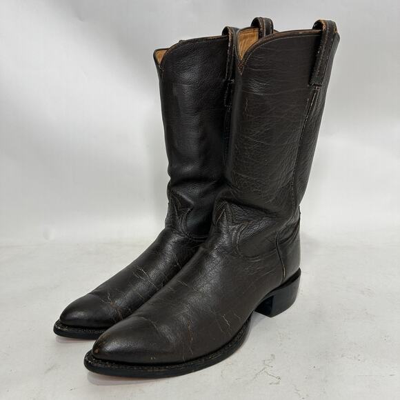 Tony Lama Gold Label Water Buffalo Cowboy Boots “Espresso” main image 11